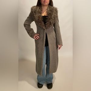 Vintage Alpaca Wool Grey Winter Coat